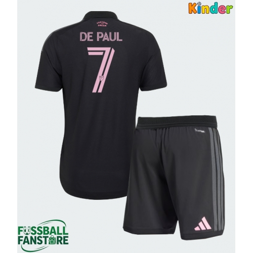 Inter Miami Rodrigo De Paul #7 Replik Auswärtstrikot Kinder 2026-27 Kurzarm (+ Kurze Hosen)
